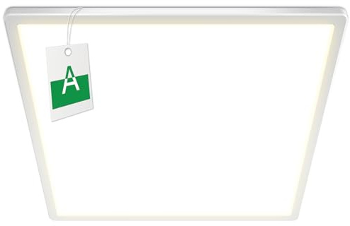 Bzavor LED Deckenlampe Effizienzklasse A 210lm/w 4000K 13W 3000lm,Quadrat Ø42cm LED Deckenleuchte Flach IP54 Wasserfest Lampe Panel für Küche Wohnzimmer Badezimmer Flur Schlafzimmer, Weiß, Ultra Dünn