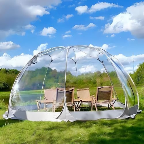 Tenda a bolle impermeabile istantanea pieghevole per campeggio, feste, matrimoni, capacità 3-8 persone, grande design in PVC trasparente (Grigio, 3 x 3 x 2 2 m)