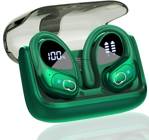 Aptkdoe Écouteurs sans Fil 75 Heures, Écouteurs Bluetooth 5.4 2026, Stéréo, Casque Supra-auriculaire avec Arceau, Micro ENC, Vert foncé