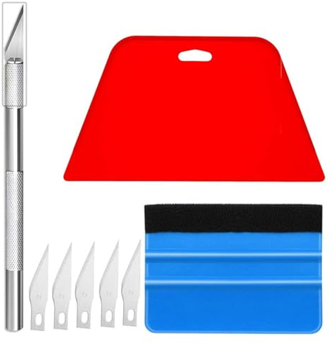 8 Pcs Vinyl Wrap & Wallpaper Tool Kit with Squeegees and Trimmers | Compact tool kit for vinyl installation, ideal for wallpaper and car wraps, lightweight with precision tools.
