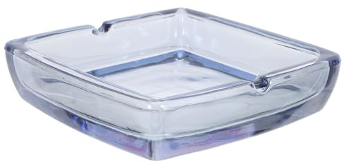 TIKODIDA Cenicero de Vidrio Cuadrado Transparente para Cigarros, Diseño Portátil y Bordes Suaves, Adecuado para Uso en Fiestas, Hogar y Exteriores