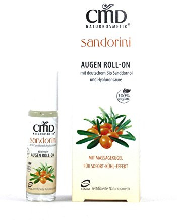 CMD Sandorini Augen Roll-On 10 ml mit Hyaluronsäure Komplex, Anti-Augenringe, Schwellungen und Falten, Vegan, Naturkosmetik