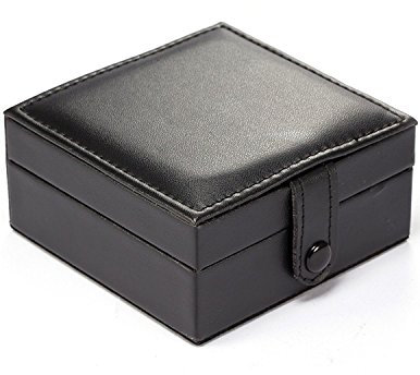 TREEWETO Taschenuhr Box Geschenkverpackung Kunst Leder Taschenuhr-Box aus Leder Schwarz