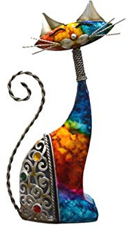 Widdop and Co Juliana Design Natural World, dekoratives Katzenornament, handbemalt, mehrfarbig