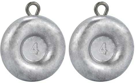 Dr.Fish 10 Pack Fishing Coin Sinkers Lead Fishing Weights Disc Weights No Roll Freshwater Saltwater River Bank Surf Fishing Catfishing, 4oz