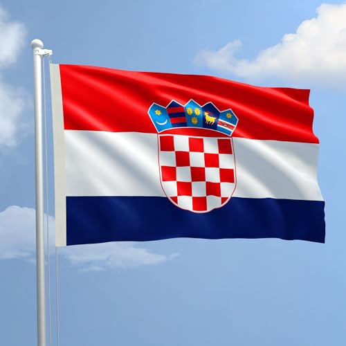 Bandiera CROAZIA 90X150 cm in poliestere, con doppia piega perimetrale e asola.