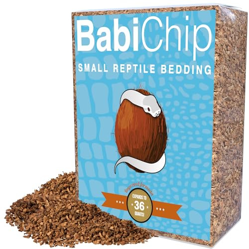 BabiChip Coconut Substrate for Reptiles Loose Small Sized Coconut Husk Chip Reptile Bedding (36 Quart)