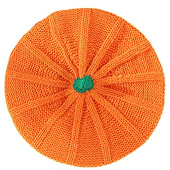 Winter Barett Cap,Asudaro HalloweenKürbismütze Eltern-Kind Strickmütze Orange Herbst Winter Baskenmütze Einfarbig Stilvolle Kopfschmuck Hut Mütze für Geburtstag Maskenball Weihnachten Karneval