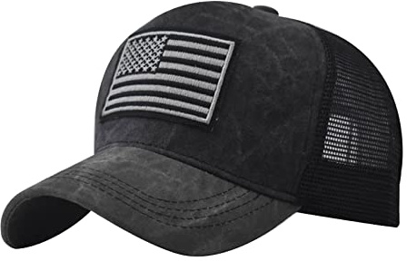 QIFLY Unisex Adjustable Snapback Cap Herren Damen Verstellbar Usa Baseball Cap Usa Flag Patch Military Army Cap Baseball Cap Adjustable Trucker Hat