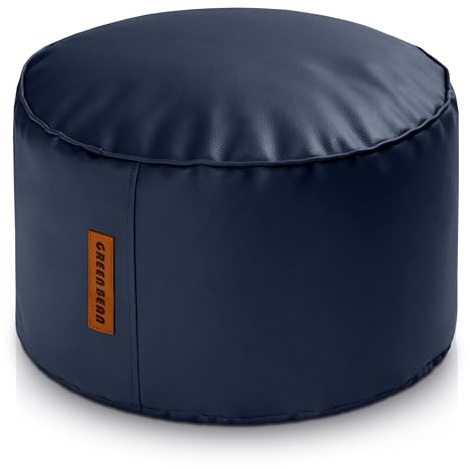 Green Bean Sitzhocker aus Kunstleder - Pouf mit EPS Perlen Füllung - 43 x 30 cm - perfekte Ergänzung zum Sitzsack - Sitzwürfel Sitzkissen Hocker Fußhocker - Dunkelblau
