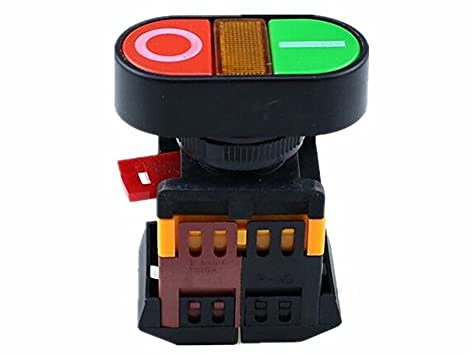 KLVN 22mm/25mm 22 0V CA ON/Off Start Stop 1 NO NC 2 Botones APBB-22N Interruptor de pulsador de Doble Cabeza momentáneo con LUZ (Size : 12V)