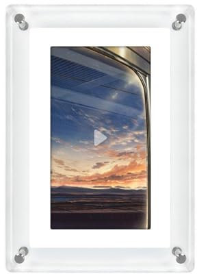 GHYJPAJK Cornice digitale da 12 cm, cornice video in acrilico, cornice digitale in acrilico, memoria da 4 GB, batteria integrata da 1200 mAh, perfetta per decorazioni domestiche e regali sentiti