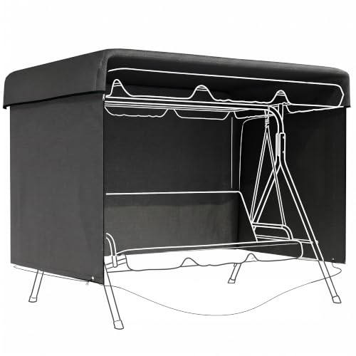 Outsunny Housse de Protection pour Balancelle de Jardin 3 Places Noir