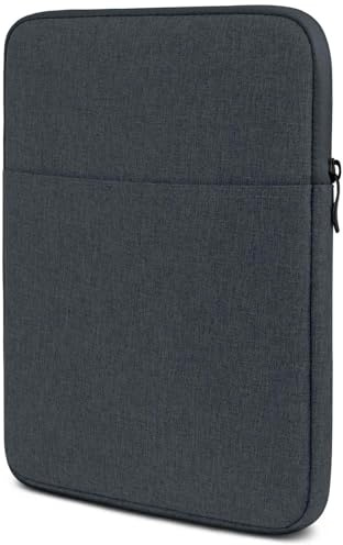 moex Tablet Hülle für iPad 9 (2021) Tasche mit Reißverschluss und Fach für Zubehör, Stoff Sleeve weich Gepolstert, iPad Schutzhülle Minimalistisch Dash Case, Anthrazit