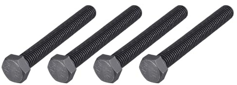 METALLIXITY Boulons Hexagonaux (M14-2 x 100mm) 4Pcs, Acier Carbone Grade 8.8, Finition Oxydée Noire, Filetage UNC Gros, Boulon À Tête Hexagonale - Pour Réparation De Meubles