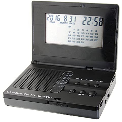 BVC DRR-9602 Radio Reloj Despertador Retro Plegable - Color Negro