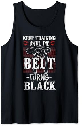 Keep Training Until the Belt Turns Black Aikido Black Belt Tank Top