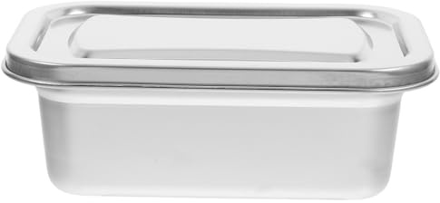 VINTORKY Contenedor De Helado De Acero Inoxidable Con Tapa Hermética 7.59X4.92X2.75 Pulgadas Para Almacenamiento En Congelador Y Helados Caseros Multiusos Para Cocina