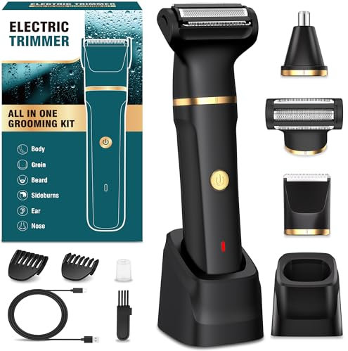 Intimrasierer Mann,3in1 Rasierer Herren Elektrisch/Nasenhaartrimmer, IPX7 Nass-Trockenrasierer 120 Min. Laufzeit,Rasierer Herren Intimbereich für Achselhöhle Beine Brust Leiste Nase,USB-C Ladestation