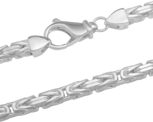 Tony Fein Königskette 6mm 925er Silber Massiv Gestempelt Hochglanzpoliert Diamantiert für Damen und Herren Made in Italy