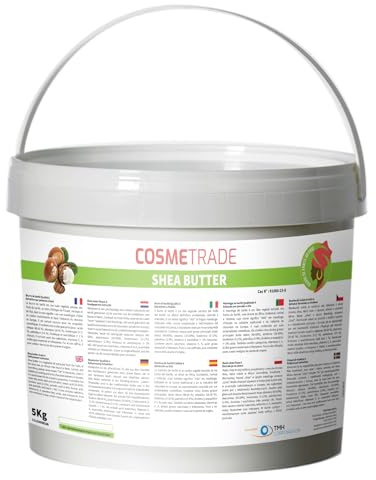 Manteca de Karité 100% pura y natural - Sin refinar 5 Kg - Grado A - Con certificado de análisis extracción prensada en frío