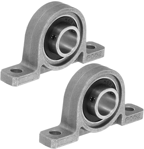 PATIKIL Pillow Block Bearing 9/16 / 15mm Bore, 2 Pcs Vertical Zinc Alloy Steel Mounted Flange Pillow Block Self Alignment Insert Bearings Bore Ball Housing for Machinery Power Agriculture