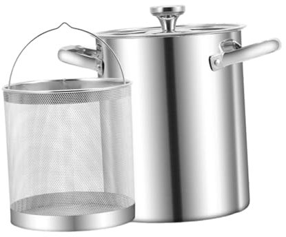 DimyFew Olla para Freír Profunda con Cesta Coladora Olla Pequeña para Cocinar Espaguetis Y Pasta