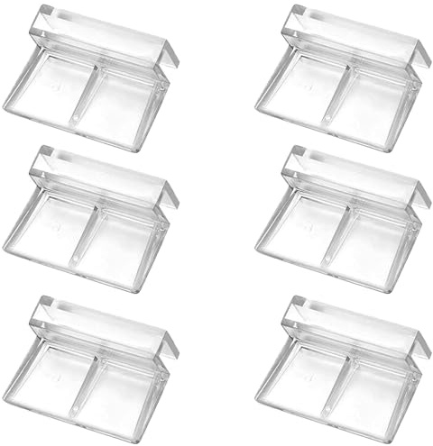 DILUSILK Aquarium-Deckel-Clips, 6 Stück, 8 mm dick, transparenter Acryl-Aquarium-Abdeckung, Stützklemmen, Ersatzklemmen, Universal-Abdeckung für Aquarien, Deckel für randlose Aquarien