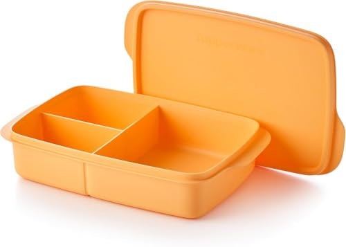 Tupperware to Go Lunch Box Clevere Pause 1000 ml con divisorio Eco+ Scuola, contenitore per il pranzo con divisorio, arancione, XL, 1000 ml