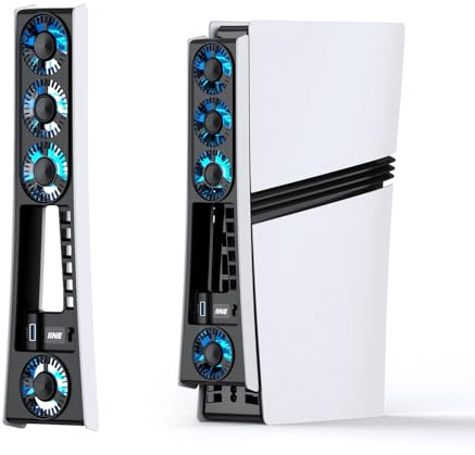 Cooling Fan for PS5 Pro, Efficient Cooler Fan with Adjustable Speed/LED Light, Temperature-Controlled PS5 PRO Cooling Accessories with USB 3.0 Port