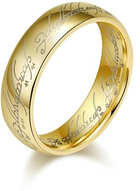 Sumpgle Wolfram Ringe Laser Gravur Modeschmuck Unisex Magic Ring Bands für Männer Frauen