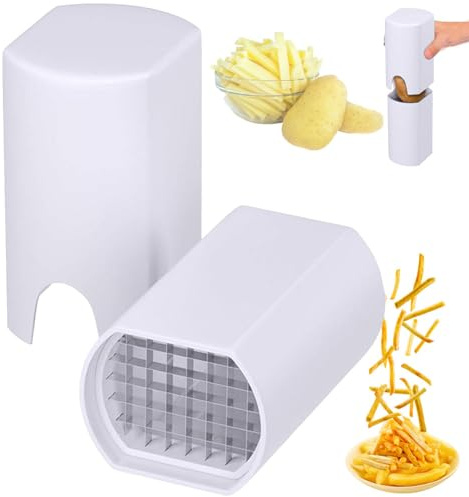 Edelstahl Pommesschneider für Kartoffeln, Einfache Handhabung, Sicherheitsdesign, Pommesschneider und Kartoffelschneider für Spülmaschinenfest von, Platzsparender für Pommes (1 Stück)