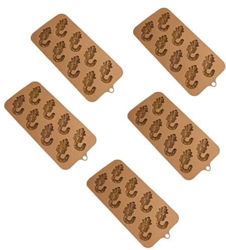 Uqezagpa 5 stampi per cioccolatini natalizi, resistenti alle alte temperature, in silicone, per torte, caramelle, pasticceria, cucina