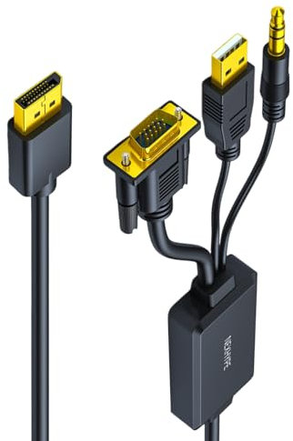 FackLOxc 6 56 Pieds VGA À L'adaptateur DP Cordon Mâle Connecteurs Mâles Câble Câble pour Ordinateur Portable PC pour Surveiller Les Téléviseurs Prennent en Sortie 1080p