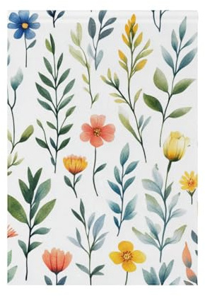 Foiosoh Gartenflagge mit Blumen, Glockenblume, Canna, Weiß, 30,5 x 45,7 cm, stabile Seiten, Willkommensgartenflaggen für den Außenbereich, Hof, Zuhause, kleine saisonale Feiertage, Rasen, Terrasse