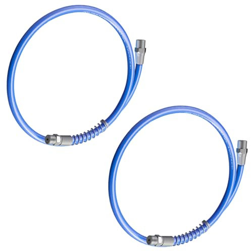 Lot de 2 tuyaux de graisse robustes 10 000 psi flexibles haute pression avec raccords rapides pour pistolet à graisse pneumatique