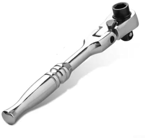 Yhenlovtt 2 in 1 Ratchet Handle Socket Wrench with 1/4 Drive 72 Tooth Flexible Head and 14 Bit Driver for Automotive Repair and Home DIY Projects(ROUND HANDLE)