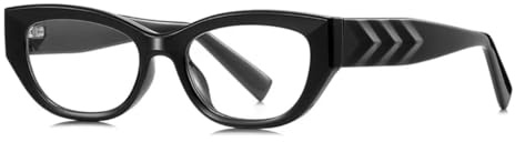 PYYLTTP Retro-Brillengestelle für Damen und Herren (Schwarz/Transparent)