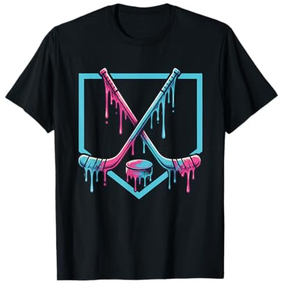 Funny Drip Ice Hockey Tee for Boys Girls Kids T-Shirt