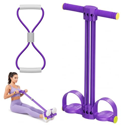 2 Piezas Set de Bandas Elásticas Fitness, 2026 Nuevo Extensor de Pecho | con 6 Tubos y Pedales Desmontables, Ejercitador de Abdominales en Casa, Banda elástica en 8 de 10mm para Yoga