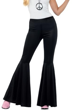 Smiffys Flared Trousers, Ladies, Black Halloween und Karneval
