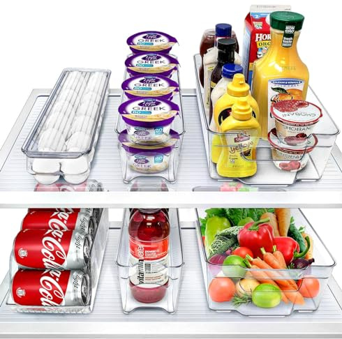 Sorbus Fridge Bins and Freezer Bins Refrigerator Organizer Stackable Food Storage Containers BPA-Free Drawer Organizers for Refrigerator Freezer and Pantry