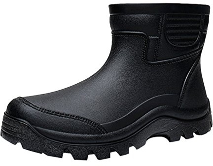 LvRao Bottines pour Homme Jardin Pêche Extérieur Cuisine Bottes Caoutchouc Antidérapant Chaussures - Noir, CN 45 / EU 44