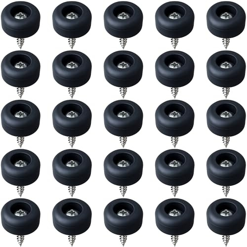 Gluposti 25 Cutting Board Feet with Stainless Screws, 1/2 Soft Non-Slip Rubber Bumpers for Cutting Boards & Electronics