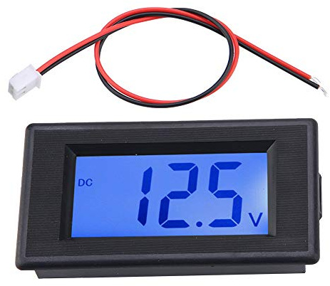 4V to 30V Two Wire LCD Display Voltmeter Digital Voltage Power Tester Power Line Volt Test Monitor Gauge Meter with Blue Screen Backlight for Household Plug into Outlet to Measure Voltage
