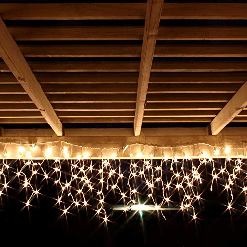 120er LED Lichtervorhang für Innen und Außen warmweiß Lichterkette Eiszapfen IP44