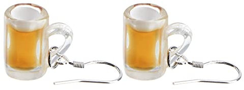Holibanna 1 paire de boucles d'oreilles en forme de tasse de bière miniature - Cadeau idéal pour les femmes et les filles.