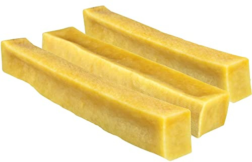 3 x 60 g Gr. S/M Schecker Himalaya Kaukäse - extrem Harter, goldgelber Kaukäse nach nepalesischer Art - vegetarisch - glutenfrei - laktosearm - sehr hart - Langer Kauspaß