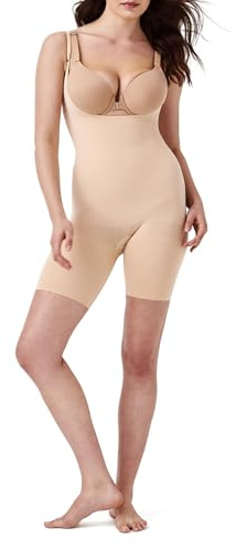 SPANXsculpt Power Series Open-Bust Mid-Thigh Bodysuit - Level 4 Compression - Lightweight Body Shaper - Shapewear for Women - Soft Nude - Small