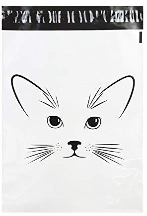 QSCTYG Versandbeutel 100 stücke 10x13 Zoll Kurier Umschläge Selbstsiegel Kunststoff Mailing Umschlag Taschen Nette Katze Versand Verpackung Taschen 447 (Color : 25.5x33cm with 4cm)